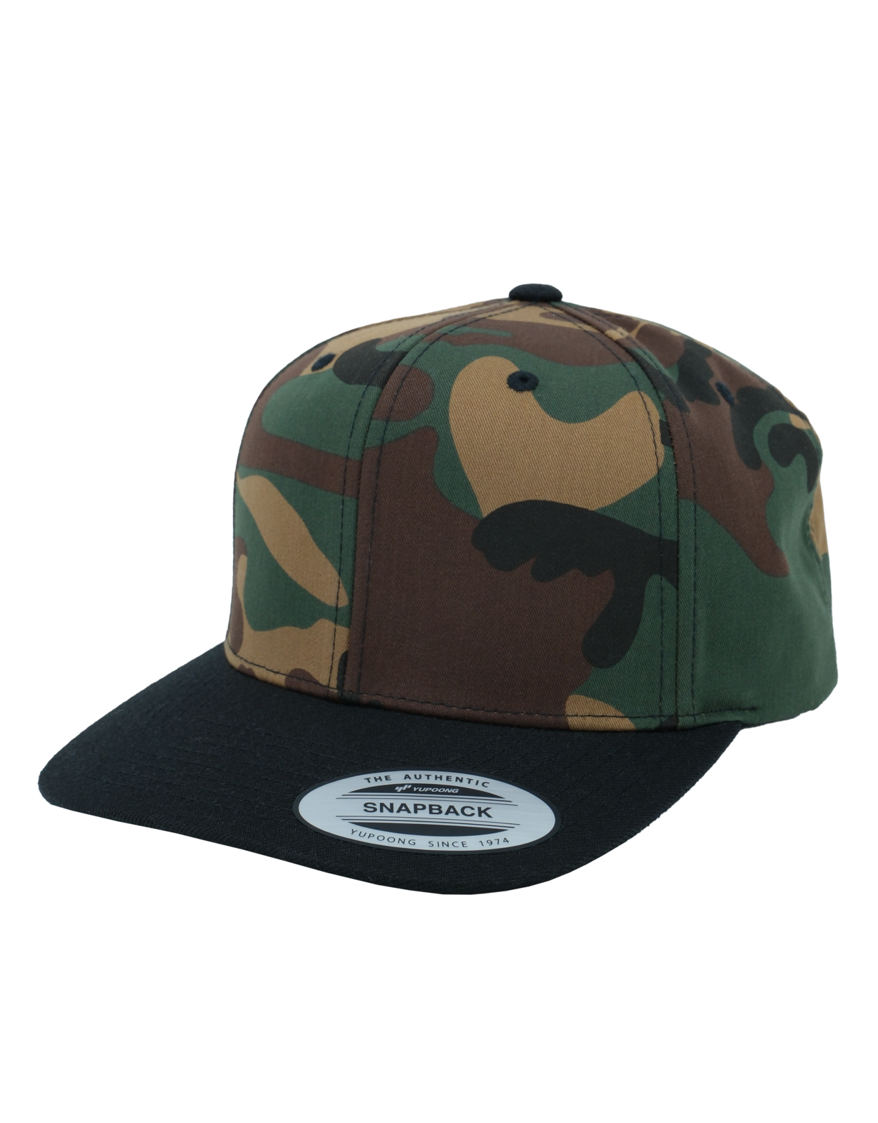 Premium camo/black snapback