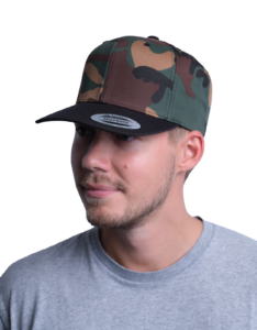 Premium camo/black snapback